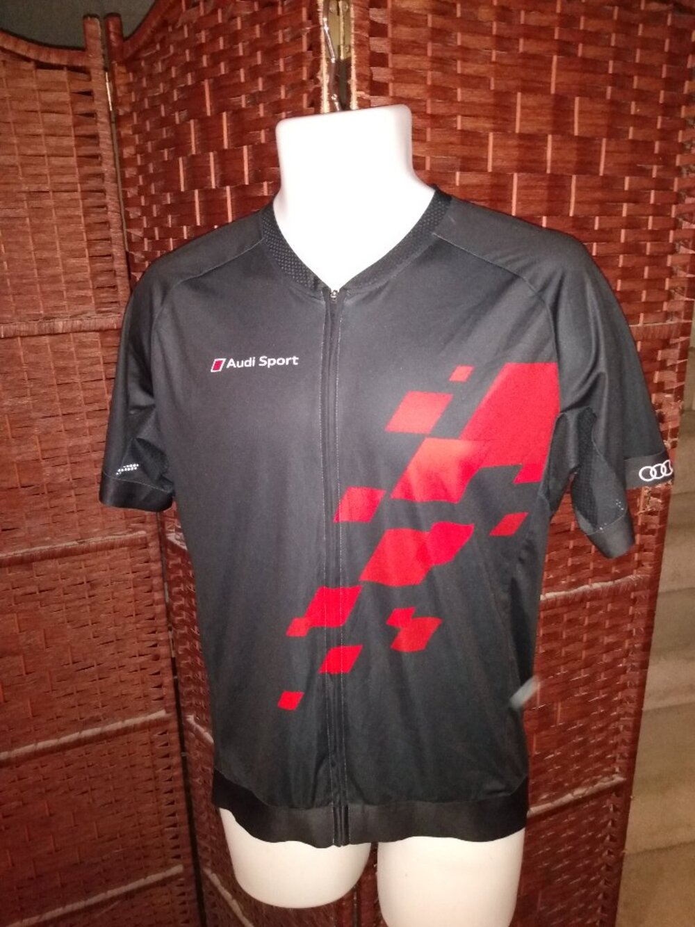 Men's Audi Sport Cycling Jersey Large Full Zip Shirt